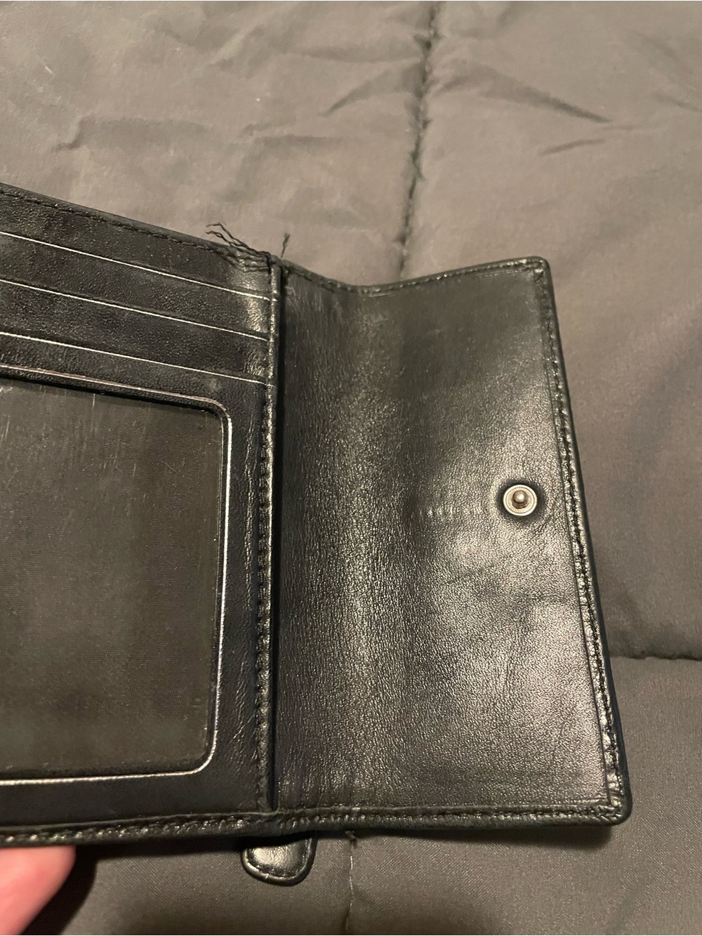 Vintage Coach Black Signature Canvas Trifold Wallet - Picture 5 of 10